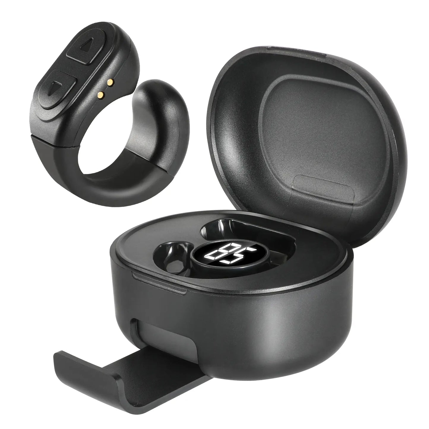 Tiktok Scrolling Ring with Phone Stand, Remote Control for Tiktok, Bluetooth Page Turner for Ipad/Kindle App/Iphone/Android, Finger Scroller, Black