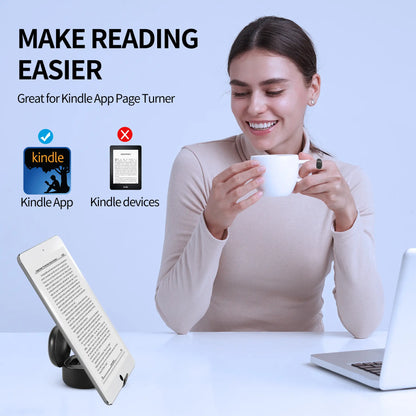 Tiktok Scrolling Ring with Phone Stand, Remote Control for Tiktok, Bluetooth Page Turner for Ipad/Kindle App/Iphone/Android, Finger Scroller, Black